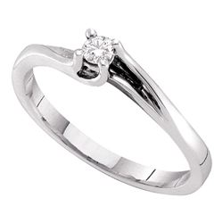 0.09 CTW Diamond Solitaire Bridal Ring 14KT White Gold - REF-19N4F