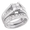 Image 1 : 0.50 CTW Princess Invisible-set Diamond Bridal Ring 10KT White Gold - REF-44H9M