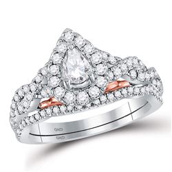 0.99 CTW Diamond Ring 14KT 2Tone Gold - REF-182X2Y