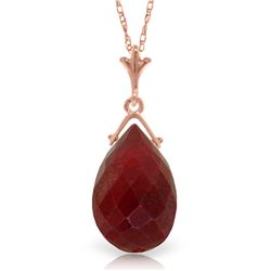 Genuine 8 ctw Ruby Necklace Jewelry 14KT Rose Gold - REF-46H5X