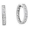 Image 1 : 0.50 CTW Diamond Hoop Earrings 14KT White Gold - REF-67W4K