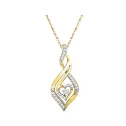 0.14 CTW Diamond Heart Spade Pendant 10KT Yellow Gold - REF-14W9K