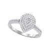 Image 1 : 0.33 CTW Diamond Teardrop Cluster Ring 10KT White Gold - REF-31W4K