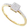 Image 1 : 0.07 CTW Diamond Cluster Ring 10KT Yellow Gold - REF-8K9W