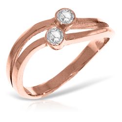 Genuine 0.20 ctw Diamond Anniversary Ring Jewelry 14KT Rose Gold - REF-63X3M