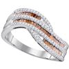 Image 1 : 0.53 CTW Red Color Diamond Contour Ring 10KT Rose Gold - REF-52H4M