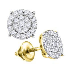 0.25 CTW Diamond Cluster Earrings 10KT Yellow Gold - REF-18Y7X