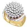 Image 1 : 2.03 CTW Diamond Cluster Ring 10KT Two-tone Gold - REF-108Y8X