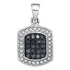 Image 1 : 0.20 CTW Black Color Diamond Rectangle Cluster Pendant 10KT White Gold - REF-11X2Y