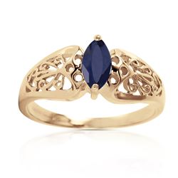 Genuine 0.20 CTW Sapphire Ring Jewelry 14KT Yellow Gold - REF-48W4Y