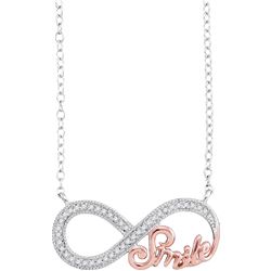 0.10 CTW Diamond Infinity Pendant 10KT White Gold - REF-18W2K