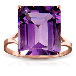 Genuine 6.5 ctw Amethyst Ring Jewelry 14KT Rose Gold - REF-43K8V