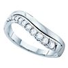 Image 1 : 0.33 CTW Diamond Curved Single Row Ring 14KT White Gold - REF-44W9K