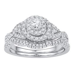 0.63 CTW Diamond Bridal Wedding Engagement Ring 14k White Gold - REF-67W4K