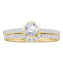 0.76 CTW Diamond Bridal Wedding Engagement Ring 14KT Yellow Gold - REF-139H5M