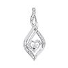Image 1 : 0.14 CTW Diamond Heart Spade Pendant 10KT White Gold - REF-14W9K