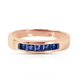 Genuine 0.60 ctw Sapphire Ring Jewelry 14KT Rose Gold - REF-47Z5N