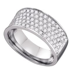 1 CTW Pave-set Diamond Ring 10KT White Gold - REF-67N4F