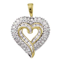 0.53 CTW Diamond Heart Pendant 10KT Yellow Gold - REF-32N9F