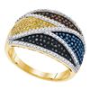 Image 1 : 0.75 CTW Multicolor Diamond Fashion Ring 10KT Yellow Gold - REF-70H4M