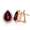 Image 1 : Genuine 8.12 ctw Garnet & Diamond Earrings Jewelry 14KT Rose Gold - REF-120A8K