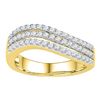 Image 1 : 0.50 CTW Diamond Triple Row Ring 10KT Yellow Gold - REF-52X4Y