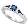0.50 CTW Blue Color Diamond Solitaire Bridal Engagement Ring 10KT White Gold - REF-41Y9X