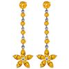 Genuine 4.8 ctw Citrine Earrings Jewelry 14KT White Gold - REF-56H8X