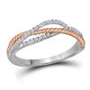 0.20 CTW Diamond Rope Crossover Strand Ring 10KT Two-tone Gold - REF-24X2Y