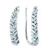 0.20 CTW Diamond Tapered Leaf Climber Earrings 10KT White Gold - REF-26H9M