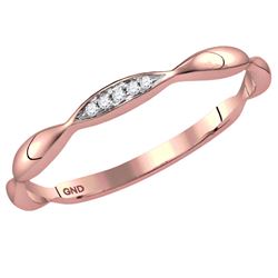 0.02 CTW Diamond Contour Stackable Ring 10KT Rose Gold - REF-7K4W