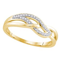 0.09 CTW Diamond Woven Strand Ring 10KT Yellow Gold - REF-14W9K