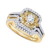 0.75 CTW Yellow Diamond Bridal Engagement Ring 14KT Yellow Gold - REF-119W9K