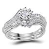 0.38 CTW Diamond Bridal Wedding Engagement Ring 14KT White Gold - REF-75K2W