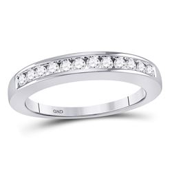 0.25 CTW Diamond Single Row Wedding Ring 14KT White Gold - REF-30X2Y