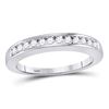 Image 1 : 0.25 CTW Diamond Single Row Wedding Ring 14KT White Gold - REF-30X2Y