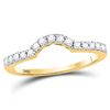Image 1 : 0.28 CTW Diamond Curved Wedding Ring 14KT Yellow Gold - REF-30F2N