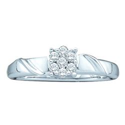 0.20 CTW Diamond Cluster Bridal Engagement Ring 14KT White Gold - REF-22X4Y