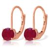 Image 1 : Genuine 1.20 ctw Ruby Earrings Jewelry 14KT Rose Gold - REF-27N2R