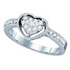 Image 1 : 0.30 CTW Diamond Heart Ring 14KT White Gold - REF-49W5K