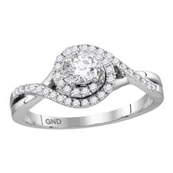 0.50 CTW Princess Diamond Solitaire Bridal Engagement Ring 14KT White Gold - REF-71N3F