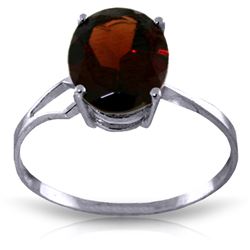 Genuine 2.2 ctw Garnet Ring Jewelry 14KT White Gold - REF-34W3Y