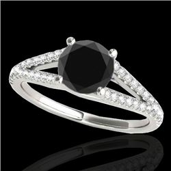 1.25 CTW Certified VS Black Diamond Solitaire Ring 10K White Gold - REF-52A8X - 35306