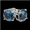 Image 4 : 2.50 CTW Certified Intense Blue SI Diamond Solitaire Stud Earrings 10K White Gold - REF-279Y2K - 331