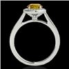 Image 2 : 1.33 CTW Certified Si/I Fancy Intense Yellow Diamond Solitaire Halo Ring 10K White Gold - REF-174X5T