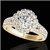 Image 1 : 2.01 CTW H-SI/I Certified Diamond Solitaire Halo Ring 10K Yellow Gold - REF-209W3F - 33933