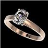 Image 1 : 1 CTW Certified VS/SI Quality Oval Diamond Solitaire Ring 10K Rose Gold - REF-297A2X - 32992