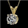 Image 2 : 1.05 CTW Certified H-SI/I Quality Diamond Solitaire Necklace 10K Yellow Gold - REF-147F2N - 36761
