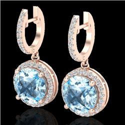 5.50 CTW Sky Blue Topaz & Micro Pave VS/SI Diamond Designer Halo 14K Rose Gold - REF-70A9X - 23187