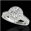 Image 1 : 1.7 CTW H-SI/I Certified Diamond Solitaire Halo Ring 10K White Gold - REF-178X2T - 33724